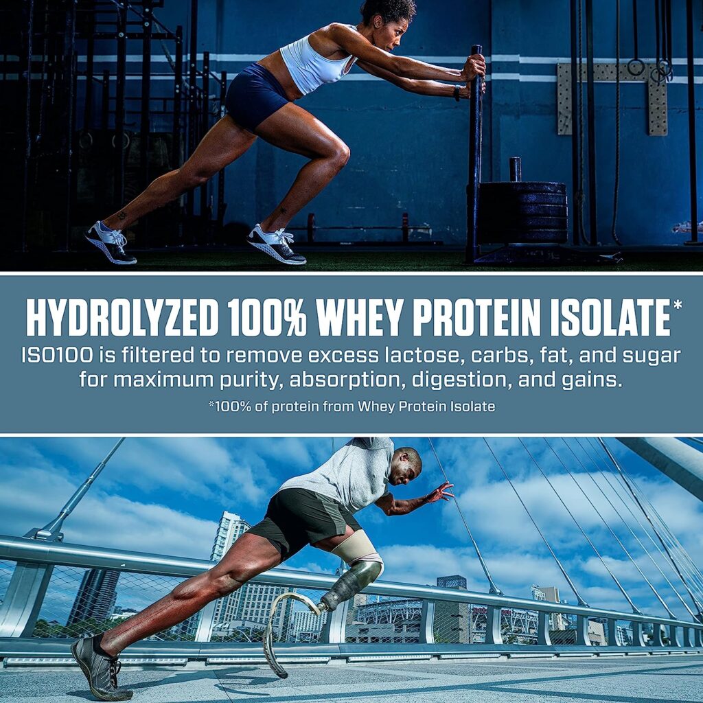 Dymatize ISO100 Hydrolyzed Protein Powder, 100% Whey Isolate , 25g of Protein, 5.5g BCAAs, Gluten Free, Fast Absorbing, Easy Digesting, Gourmet Chocolate, 20 Servings