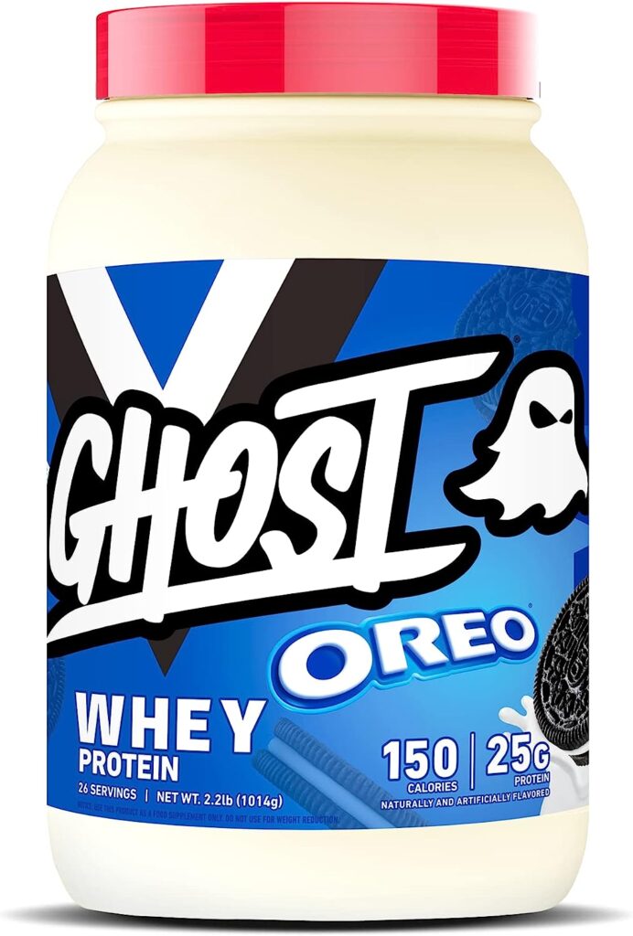 GHOST WHEY Protein Powder, Oreo - 2lb, 25g of Protein - Whey Protein Blend -Post Workout Fitness  Nutrition Shakes, Smoothies, Baking  Cooking - Cookie Pieces Inside